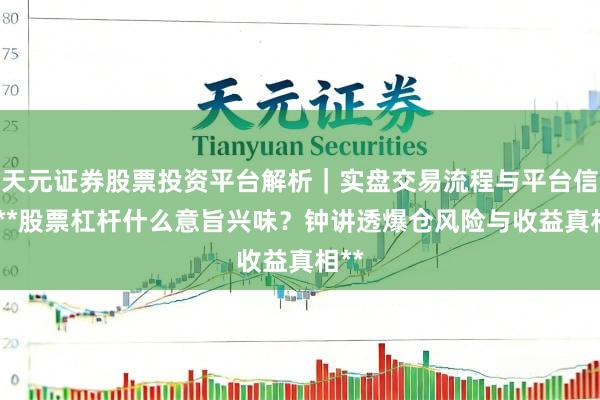 天元证券股票投资平台解析｜实盘交易流程与平台信息 **股票杠杆什么意旨兴味？钟讲透爆仓风险与收益真相**